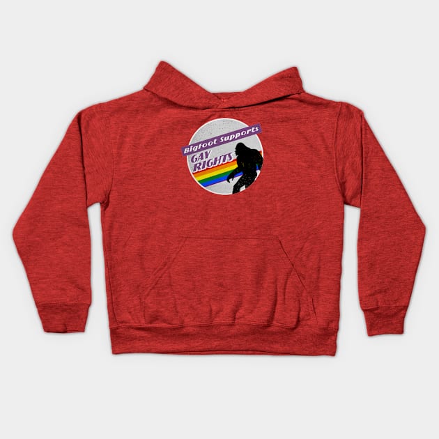 Gay Pride Bigfoot Kids Hoodie by creepvrs